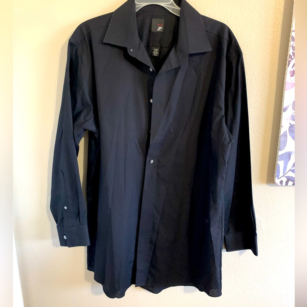 JF J Ferrar Men’s black dressy long sleeve casual Cotton blend size large
